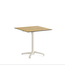 Feros X Cross - Höhenverstellbares sand Tischgestell + Teak wood HPL-Tischplatte 70x70 cm, Sand + Teak wood