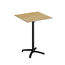 Feros X Cross - Tischgestell hoch schwarz + Teak wood HPL-Tischplatte 70x70 cm, Schwarz + Teak wood