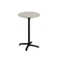 Feros X Cross - Tischgestell hoch schwarz + Sand stone HPL-Tischplatte Ø70 cm, Schwarz + Sand stone
