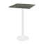 Feros Urban - Bartisch weißes Gestell + Galaxy-Marmor HPL-Platte 70x70 cm, Weiß + Galaxy Marmor