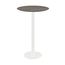 Feros Urban - Bartisch weißes Gestell + Midnight-Marmor HPL-Platte Ø70 cm, Weiß + Midnight Marmor