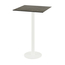 Feros Urban - Bartisch weißes Gestell + Midnight-Marmor HPL-Platte 70x70 cm, Weiß + Midnight Marmor