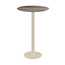 Feros Urban - Bartisch sandfarbenes Gestell + Tropenholz HPL-Platte Ø70 cm, Sand + Tropenholz