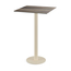 Feros Urban - Bartisch sandfarbenes Gestell + Tropenholz HPL-Platte 70x70 cm, Sand + Tropenholz