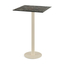 Feros Urban - Bartisch sandfarbenes Gestell + Galaxy-Marmor HPL-Platte 70x70 cm, Sand + Galaxy Marmor