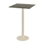 Feros Urban - Bartisch sandfarbenes Gestell + Midnight-Marmor HPL-Platte 70x70 cm, Sand + Midnight Marmor
