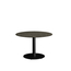 Feros Urban - Tischgestell niedrig schwarz + Midnight Marble HPL-Tischplatte Ø120 cm, Schwarz + Midnight Marble