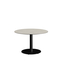 Feros Urban - Tischgestell niedrig schwarz + Sand stone HPL-Tischplatte Ø120 cm, Schwarz + Sand stone