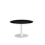 Feros Urban - Tischgestell niedrig weiß + Black HPL-Tischplatte Ø120 cm, White + Schwarz