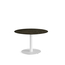 Feros Urban - Tischgestell niedrig weiß + Midnight Marble HPL-Tischplatte Ø120 cm, White + Midnight Marble