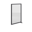 Feros Bodenmontiertes Endmodul Sichtschutzwand - Vollglas, Schwarz/Glas, Bild 2