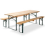 Feros Fiesta - klappbares Biergarnitur-Set mit Tisch 70 cm, Grün/Holz