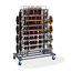 Feros Trolley Elegance - für 16 Absperrpfosten und Seile, Hammerite Silber