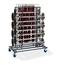 Feros Trolley Elegance - für 16 Absperrpfosten und Seile, Hammerite Silber, Bild 2