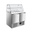 Vaiotec Gastro-Saladette, 2-fach mit eckigem Glasaufsatz, 900 × 700 mm