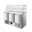 Vaiotec Gastro-Saladette, 3-fach mit eckigem Glasaufsatz, 1365 × 700 mm, Bild 2