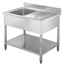 Vaiotec Gastro-Spültisch, 1 Becken links und Abtropffläche, 1000 × 700 mm