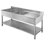Vaiotec Gastro-Spültisch, 2 Becken links und Abtropffläche, 2000 × 700 mm