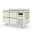 Vaiotec Topline Gastro-Kühltisch, 2-fach GN 1/1 mit 4 Schubladen & Aufkantung, 1345 × 700 mm
