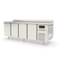 Vaiotec Topline Gastro-Kühltisch, 4-fach GN 1/1 mit 4 Türen & Aufkantung, 2245 × 700 mm