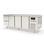 Vaiotec Topline Gastro-Kühltisch, 4-fach GN 1/1 mit 2 Schubladen, 3 Türen, 2245 × 700 mm