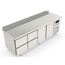 Vaiotec Topline Gastro-Kühltisch, 4-fach GN 1/1 mit 4 Schubladen, 2 Türen & Aufkantung, 2245 × 700 mm, Bild 2