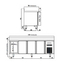 Vaiotec Topline Gastro-Kühltisch, 4-fach GN 1/1 mit 4 Schubladen, 2 Türen & Aufkantung, 2245 × 700 mm, Bild 5