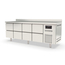 Vaiotec Topline Gastro-Kühltisch, 4-fach GN 1/1 mit 8 Schubladen & Aufkantung, 2245 × 700 mm