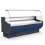 Vaiotec Topline Gastro-Kühltheke 150 – gebogenes Frontglas blau, 1505 × 800 mm