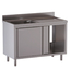 Vaiotec Topline Gastro-Spülschrank, 1 Becken links mit Schiebetüren, 1200 × 600 mm