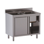 Vaiotec Topline Gastro-Spülschrank, 2 Becken mit Schiebetüren, 1400 × 700 mm