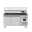 Vaiotec Gastro-Pizzakühltisch, 2-türig grau inkl. Gastro-Kühlaufsatz GN 1/4, 1510 × 800 mm