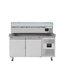 Vaiotec Gastro-Pizzakühltisch, 2-türig grau inkl. Gastro-Kühlaufsatz GN 1/3, 1510 × 800 mm