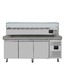 Vaiotec Gastro-Pizzakühltisch, 3-türig grau inkl. Gastro-Kühlaufsatz GN 1/3, 2020 × 800 mm