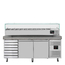 Vaiotec Gastro-Pizzakühltisch, 2-türig & 7 Schubladen grau inkl. Gastro-Kühlaufsatz GN 1/4, 2020 × 800 mm