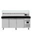 Vaiotec Gastro-Pizzakühltisch, 3-türig schwarz inkl. Gastro-Kühlaufsatz GN 1/4, 2020 × 800 mm