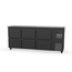 Vaiotec Topline Gastro-Barkühltisch schwarz, 6 Schubladen, 2025 × 530 mm