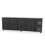 Vaiotec Topline Gastro-Barkühltisch schwarz, 1 Tür & 6 Schubladen, 2565 × 530 mm