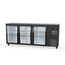Vaiotec Topline Gastro-Barkühltisch schwarz, 3 Glastüren, 2025 × 530 mm