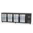 Vaiotec Topline Gastro-Barkühltisch schwarz, 4 Glastüren, 2565 × 530 mm