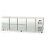 Vaiotec Topline Gastro-Barkühltisch Edelstahl, 1 Tür & 6 Schubladen, 2565 × 530 mm