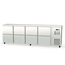 Vaiotec Topline Gastro-Barkühltisch Edelstahl, 8 Schubladen, 2565 × 530 mm