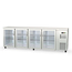 Vaiotec Topline Gastro-Barkühltisch Edelstahl, 4 Glastüren, 2565 × 530 mm
