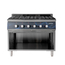 Vaiotec Gastro-Gasherd – 6 Brenner 43,2 kW – offener Unterbau, 1100 × 700 mm, Bild 2