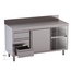 Vaiotec Topline Gastro-Arbeitsschrank, 2 Schiebetüren, 3 Schubladen links & Aufkantung, 1600 × 700 mm, Bild 2
