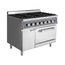 Vaiotec Gastro-Gasherd – 6 Brenner 43,2 kW – mit Gasbackofen, 1100 × 700 mm