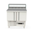 Vaiotec Topline Gastro-Belegstation, 2-fach mit Türen, eckiger Glasaufsatz, GN 1/6, 925 × 700 mm