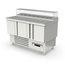Vaiotec Topline Gastro-Belegstation, 3-fach mit Türen, eckiger Glasaufsatz, GN 1/6, 1375 × 700 mm, Bild 2
