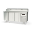 Vaiotec Topline Gastro-Belegstation, 3-fach mit Türen, Edelstahlaufsatz, GN 1/4, 1795 × 700 mm