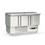 Vaiotec Topline Gastro-Saladette, 3-fach mit Türen, Edelstahldeckel, GN 1/6 & 1/9, 1375 × 700 mm